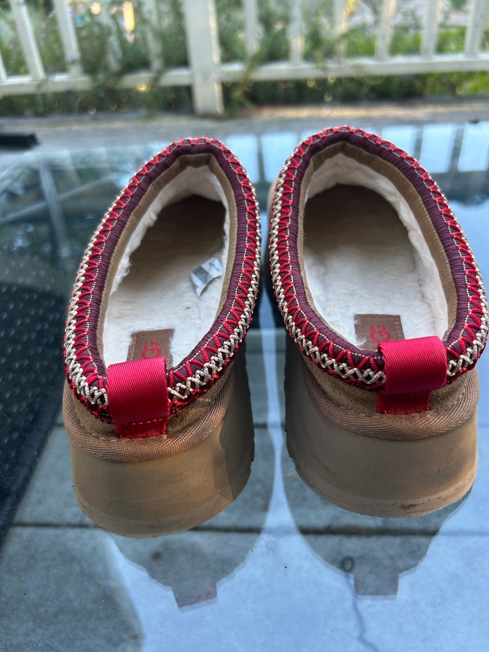 UGG Tazz ll Chestnut platform Tan Suede Slip-On Shoes Size 8 - Picture 4 of 7